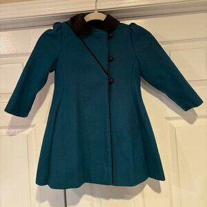 Gorgeous Rothschild Teal Wool Velvet Coat